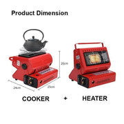 Danoz - Portable Butane Gas Heater Camping Camp Tent Outdoor Hiking Camper Survival Red - danozdirect