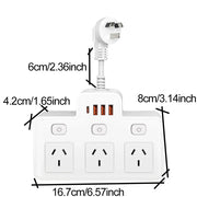 Danoz PowerSmart - Power Strip AU Multitap Wall Mounted Independent Switch Power Socket With USB C Charging Ports Network Filter Adapter - Buy 1 Get 1 Free! - danozdirect