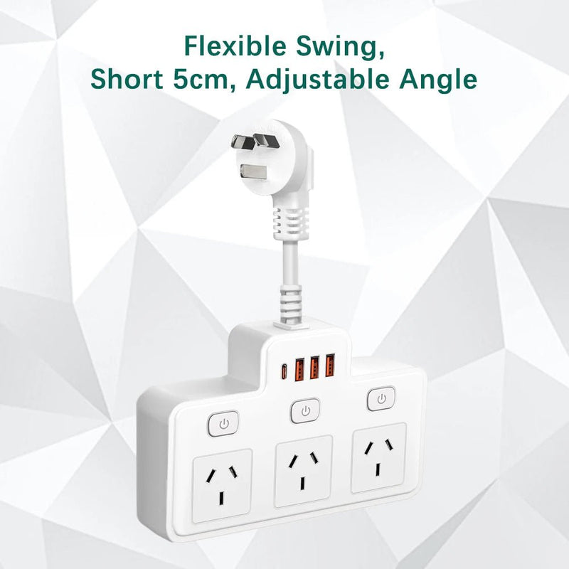 Danoz PowerSmart - Power Strip AU Multitap Wall Mounted Independent Switch Power Socket With USB C Charging Ports Network Filter Adapter - Buy 1 Get 1 Free! - danozdirect
