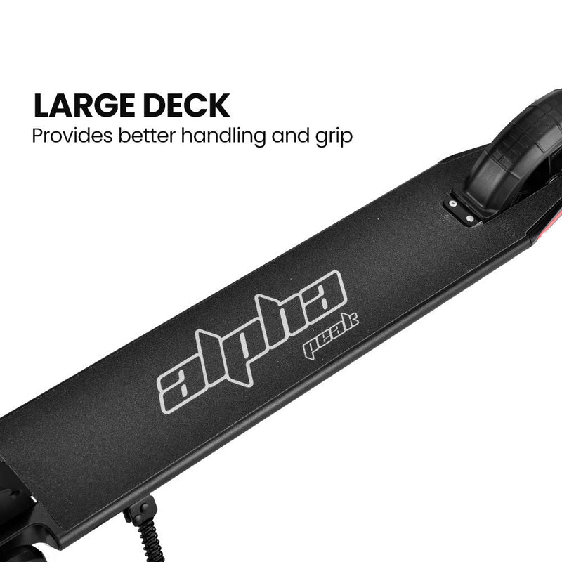 Danoz Scooters - ALPHA Peak 300W 10Ah Electric Scooter, Suspension, for Adults or Teens, Black - danozdirect