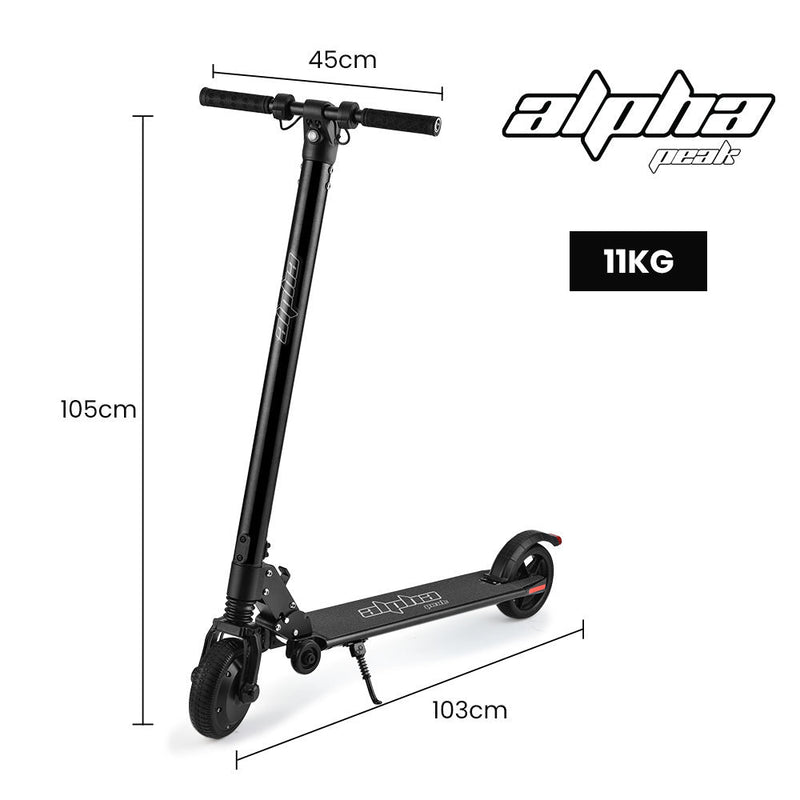 Danoz Scooters - ALPHA Peak 300W 10Ah Electric Scooter, Suspension, for Adults or Teens, Black - danozdirect