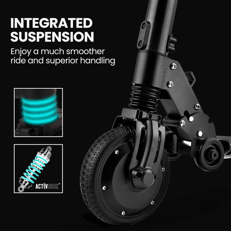 Danoz Scooters - ALPHA Peak 300W 10Ah Electric Scooter, Suspension, for Adults or Teens, Black - danozdirect