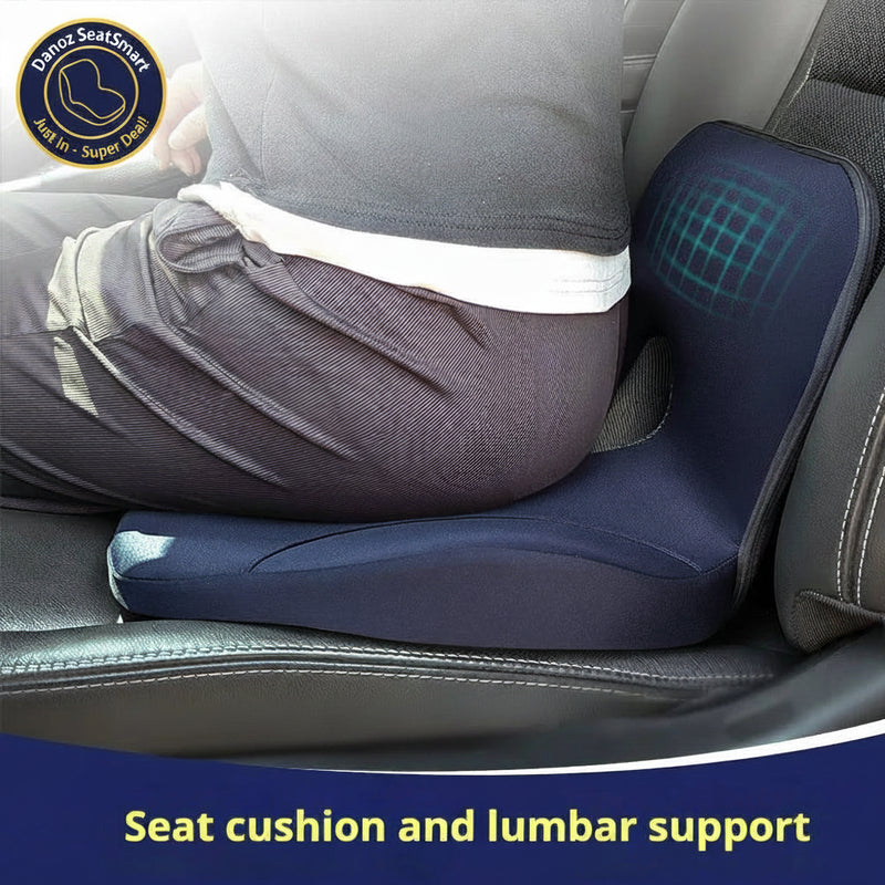 Danoz SeatSmart - DL - Shaped Integrated Car/Chair Seat Cushion Memory Foam Seat Anti - Slip Bottom Pressure - Reducing Hip Waist Support - danozdirect