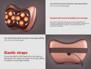 Danoz ShiatsuDo - USB Rechargeable Massage Pillow with Heat - Dual Button Deep Kneading Neck & Back Massager - Adjustable Speed & Direction Car Home Cushion - Brown - danozdirect