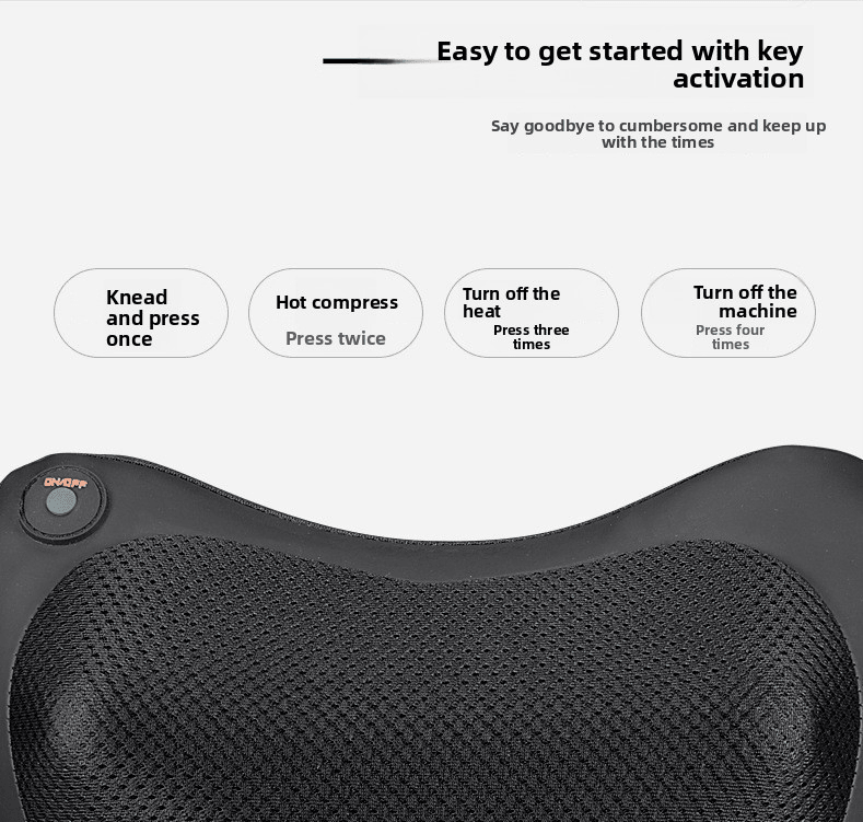 Danoz ShiatsuDo - USB Rechargeable Massage Pillow with Heat - Dual Button Deep Kneading Neck & Back Massager - Adjustable Speed & Direction Car Home Cushion - Brown - danozdirect