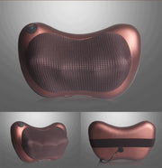 Danoz ShiatsuDo - USB Rechargeable Massage Pillow with Heat - Dual Button Deep Kneading Neck & Back Massager - Adjustable Speed & Direction Car Home Cushion - Brown - danozdirect