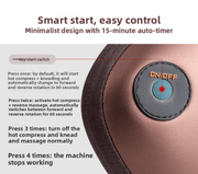 Danoz ShiatsuDo - USB Rechargeable Massage Pillow with Heat - Dual Button Deep Kneading Neck & Back Massager - Adjustable Speed & Direction Car Home Cushion - Brown - danozdirect