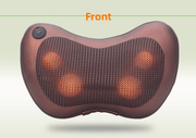 Danoz ShiatsuDo - USB Rechargeable Massage Pillow with Heat - Dual Button Deep Kneading Neck & Back Massager - Adjustable Speed & Direction Car Home Cushion - Brown - danozdirect