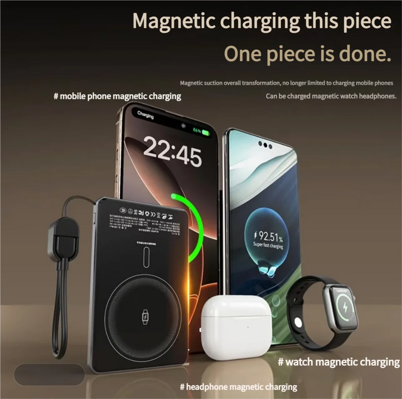 Danoz Smart - 10000mAh Magnetic Power Bank Super Slim 20W Wireless Fast Charging External Battery for For iWtach MagSafe Power Bank for iPhone - danozdirect