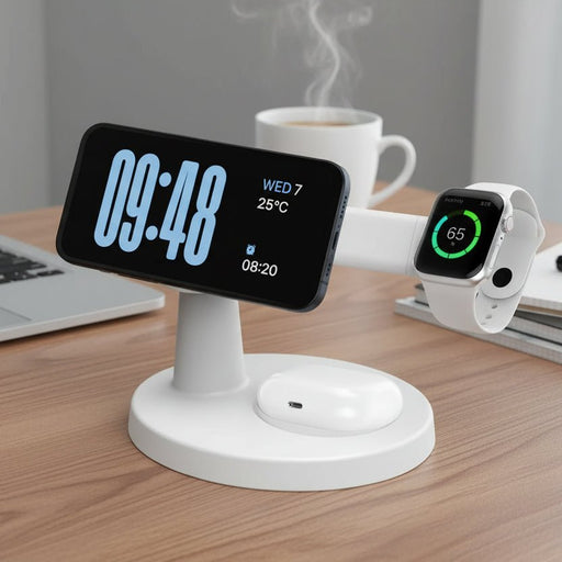 Danoz Smart - 3 In 1 Magnetic Wireless Charger Stand For Magsafe iPhone 16 15 14 13 Pro Max Apple Watch 9 8 AirPods Pro Fast Charging Station - danozdirect