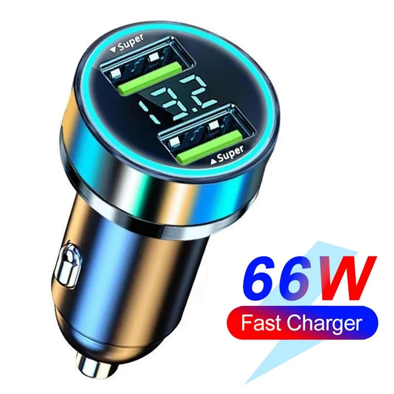 Danoz Smart - 66 - 250W PD Car Charger QC3.0 Fast Charge One to Six Car Cigarette Lighter Plug Car Charger Flash Charge with Digital Display - Buy 1 Get 1 Free - danozdirect