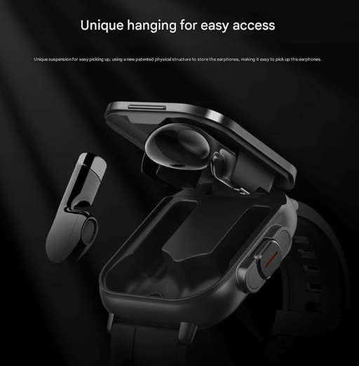 Danoz Smart - Black 2 - in - 1 Bluetooth Smartwatch with Integrated Earbuds for Sports - danozdirect