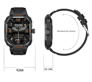 Danoz Smart - Black 2 - in - 1 Smartwatch with Earbuds and 2.01 - Inch HD Screen for Sports - danozdirect