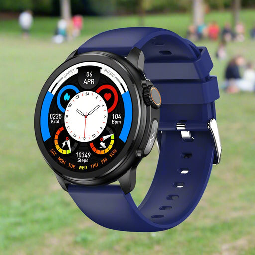 Danoz Smart - Blue Round 1.3 Touch Screen Smartwatch with Heart Rate & Fitness Tracking" - danozdirect
