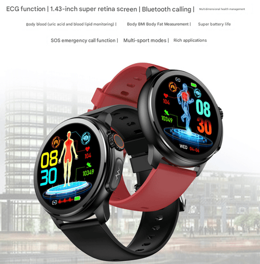 Danoz Smart - Blue Round 1.3 Touch Screen Smartwatch with Heart Rate & Fitness Tracking" - danozdirect