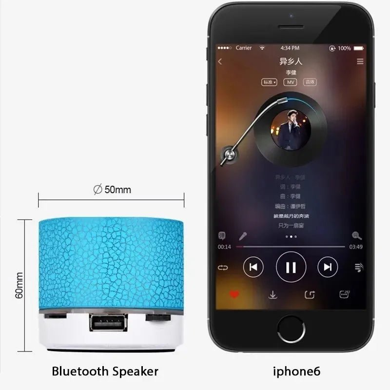 Danoz Smart 🔊Bluetooth Mini Speaker Wireless Speaker Colorful LED TF Card USB Subwoofer Portable MP3 Music Sound Column For PC Phone - danozdirect