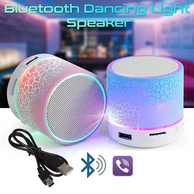 Danoz Smart 🔊Bluetooth Mini Speaker Wireless Speaker Colorful LED TF Card USB Subwoofer Portable MP3 Music Sound Column For PC Phone - danozdirect