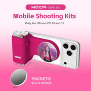 Danoz Smart - COMITOK MOCA iPhone Shooting Grip, Detachable rechargeable Bluetooth remote, DSLR Shutter/Focus Lock+Optional Fill Light/Mirror - danozdirect