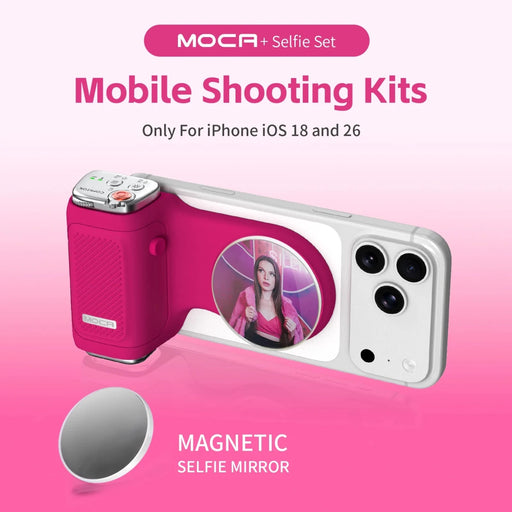Danoz Smart - COMITOK MOCA iPhone Shooting Grip, Detachable rechargeable Bluetooth remote, DSLR Shutter/Focus Lock+Optional Fill Light/Mirror - danozdirect