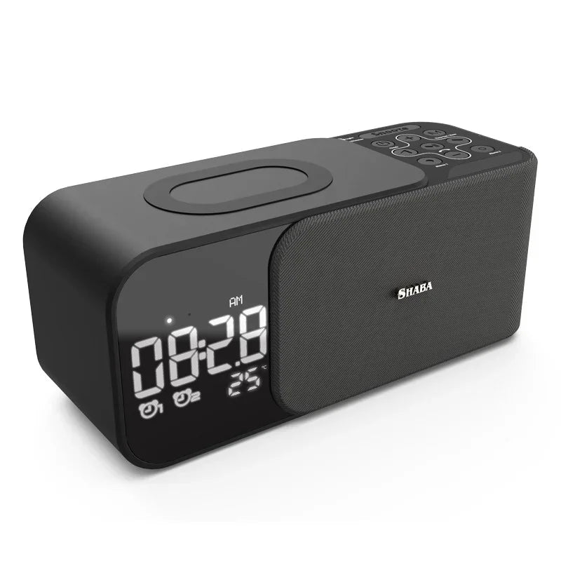 Danoz Smart - Digital Led Alarm Clock Night Light Led Bluetooth Speakers with Wireless Charger, Super Offer! - danozdirect