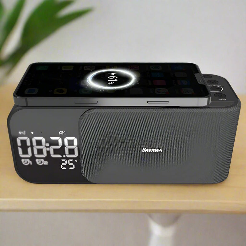 Danoz Smart - Digital Led Alarm Clock Night Light Led Bluetooth Speakers with Wireless Charger, Super Offer! - danozdirect