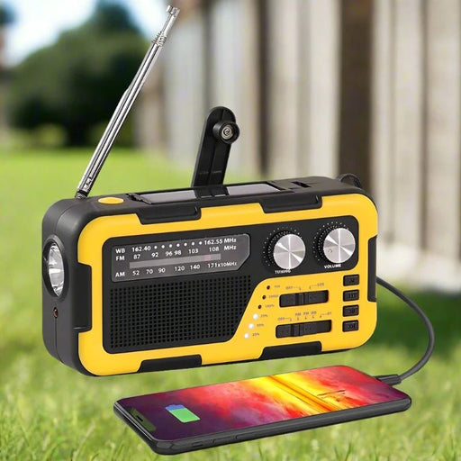 Danoz Smart📻 Emergency Weather Radio! With a 2000mAh rechargeable battery, portable hand crank, With All Types of USB Charging - danozdirect