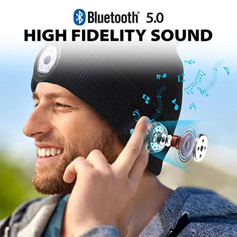 Danoz Smart - Fashion Warm Beanie Bluetooth 5.0 LED Hat Wireless Stereo Headset Music Player With MIC Support - danozdirect