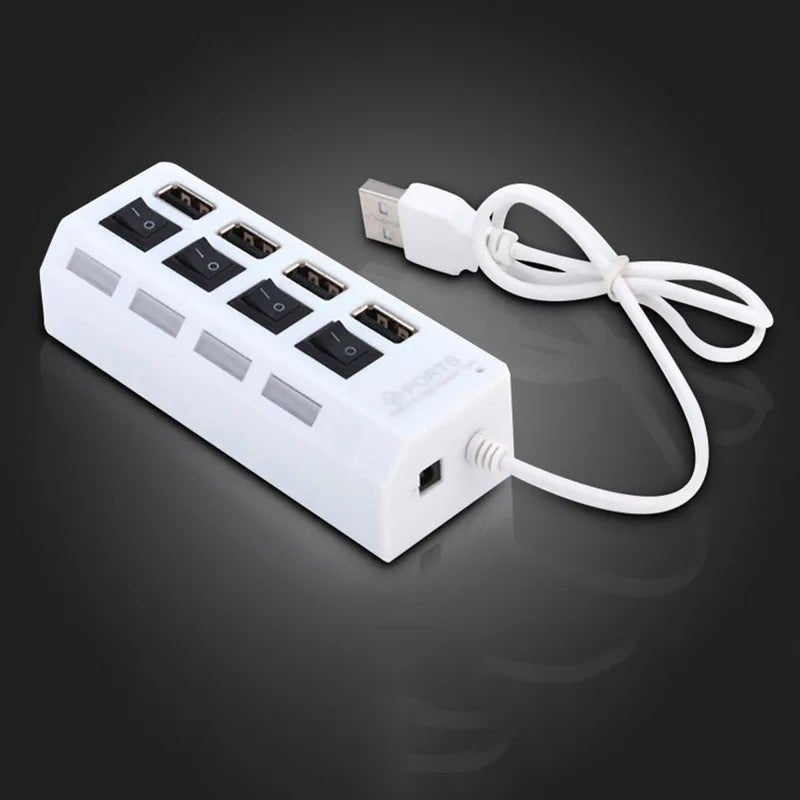 Danoz Smart - High Speed 4/7 Ports USB HUB 2.0 Adapter Expander Multi USB Splitter Multiple Extender with LED Lamp Switch for PC Laptop - Buy 1 Get 1 Free! - danozdirect