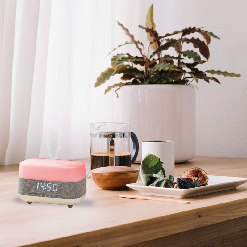 Danoz Smart - Laser Ambient Diffuser Clock Radio with Bluetooth Speaker & Light - danozdirect