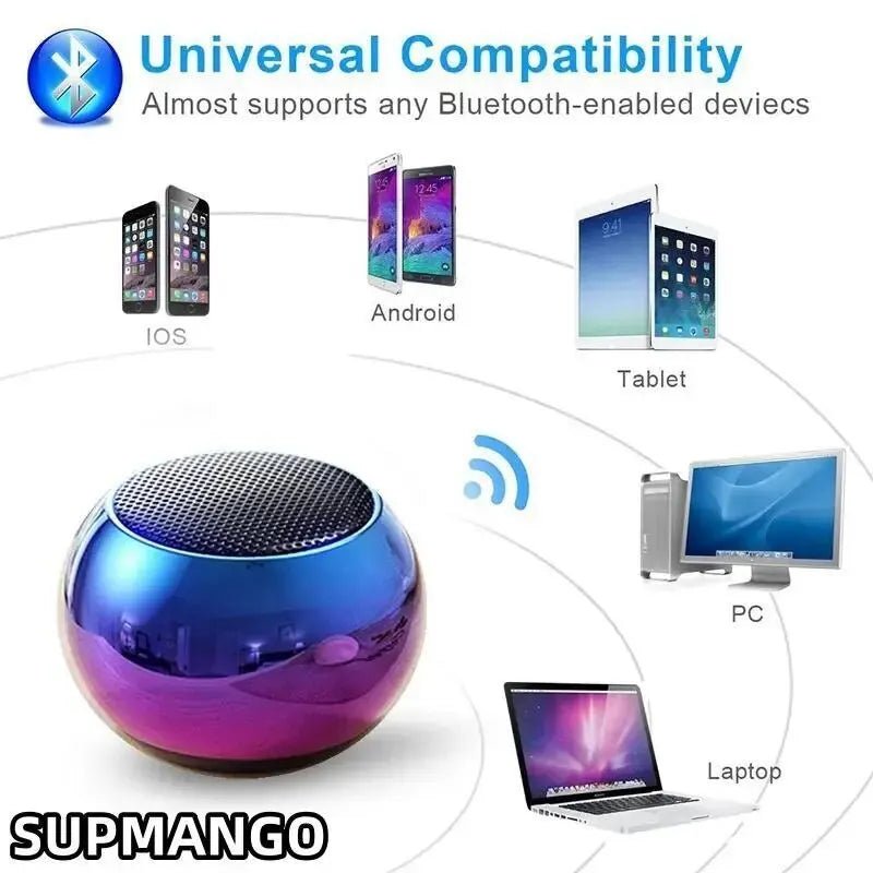Danoz Smart 🔊 M3 Flash Wireless Bluetooth Speaker Portable Small Steel Gun Metal Heavy Subwoofer Outdoor Mini Bluetooth Small Speaker - danozdirect