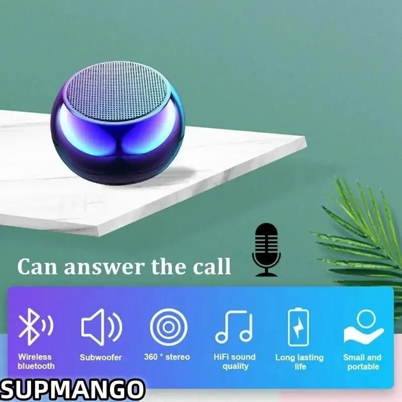 Danoz Smart 🔊 M3 Flash Wireless Bluetooth Speaker Portable Small Steel Gun Metal Heavy Subwoofer Outdoor Mini Bluetooth Small Speaker - danozdirect