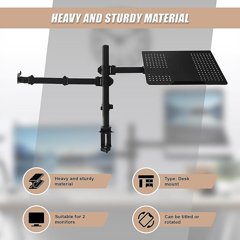 Danoz Smart - Monitor Mount & Laptop and Tablet Shelf Stands Holders Adjustable Workspace Arm - danozdirect