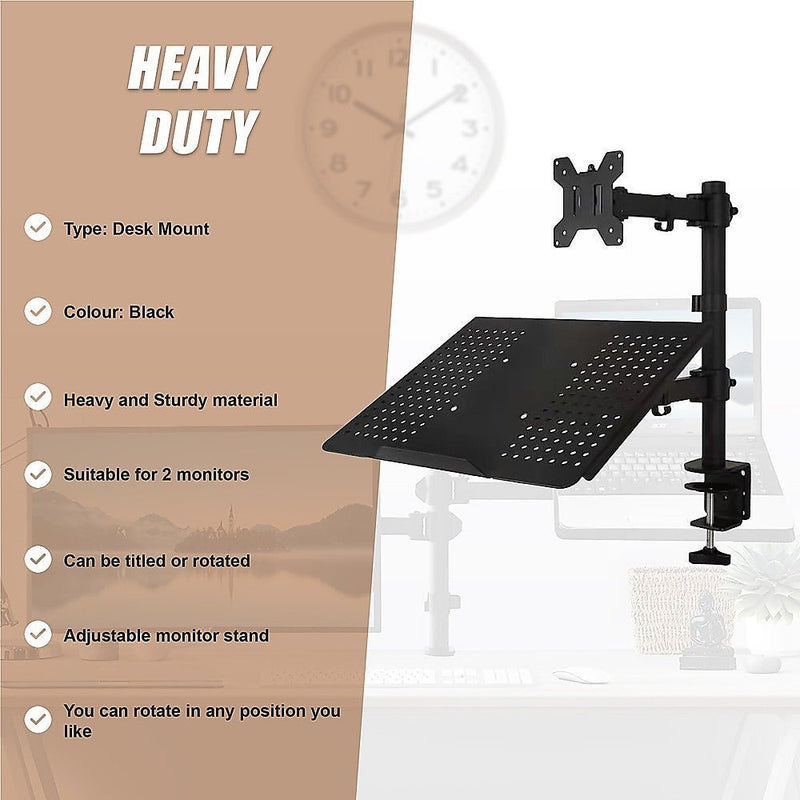 Danoz Smart - Monitor Mount & Laptop and Tablet Shelf Stands Holders Adjustable Workspace Arm - danozdirect