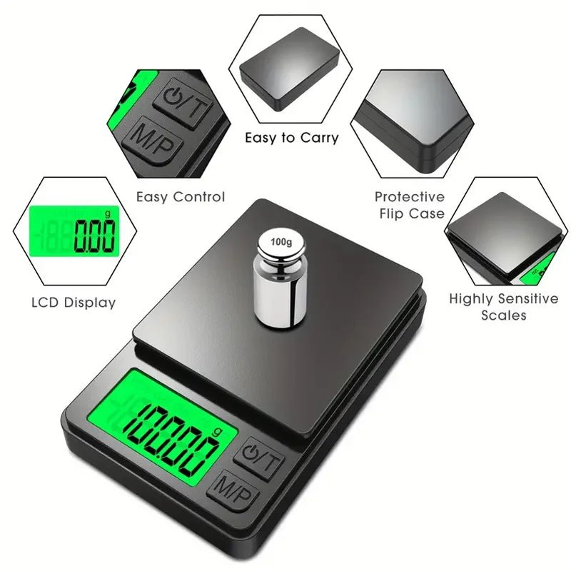Danoz Smart - Precision Pocket Scale 1000g X 0.01g - Digital Gram, Food, Jewelry, Ounces/Grains Scale with Backlit LCD - Mini Scale for Travel - danozdirect