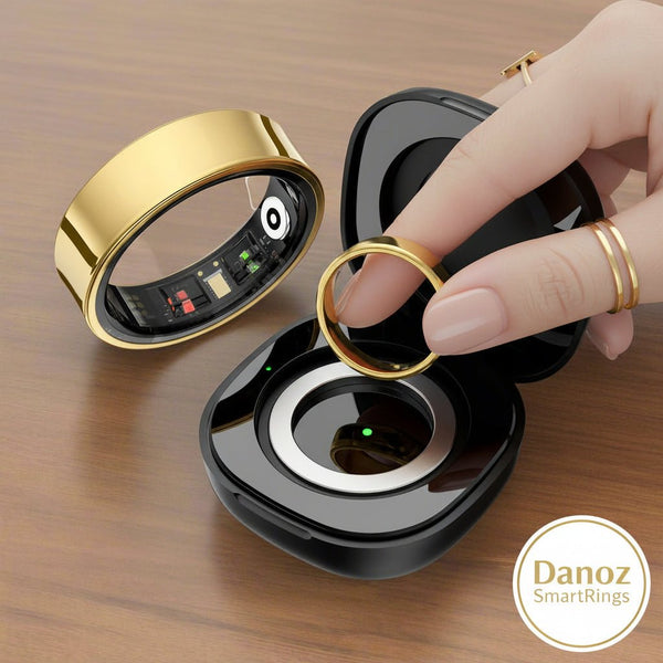 Danoz Smart - R09 Smart Ring Men Women with Charging Case, Heart Rate Blood Oxygen, Skin Temperature Monitor,5ATM Waterproof For Android iOS - danozdirect