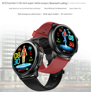 Danoz Smart - Red Round 1.3 Touch Screen Smartwatch with Heart Rate & Fitness Tracking" - danozdirect