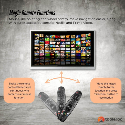 Danoz Smart - Tooleroo Smart TV Remote Control Replacement for LG Voice Magic 20GA 19BA 18BA - danozdirect