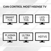 Danoz Smart - Universal TV Remote Control For Hisense LCD LED HDTV HD Smart UHD Plasma - danozdirect