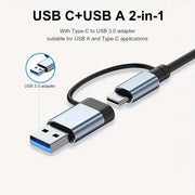 Danoz Smart - USB Hub 3.0, VIENON Aluminum 7 in 1 USB Extender, USB Splitter with 1 X USB 3.0, 4 X USB 2.0 and 2 X USB C Ports - danozdirect