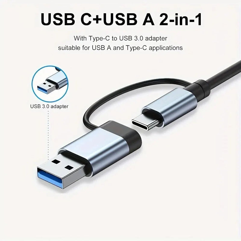 Danoz Smart - USB Hub 3.0, VIENON Aluminum 7 in 1 USB Extender, USB Splitter with 1 X USB 3.0, 4 X USB 2.0 and 2 X USB C Ports - danozdirect