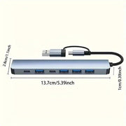 Danoz Smart - USB Hub 3.0, VIENON Aluminum 7 in 1 USB Extender, USB Splitter with 1 X USB 3.0, 4 X USB 2.0 and 2 X USB C Ports - danozdirect