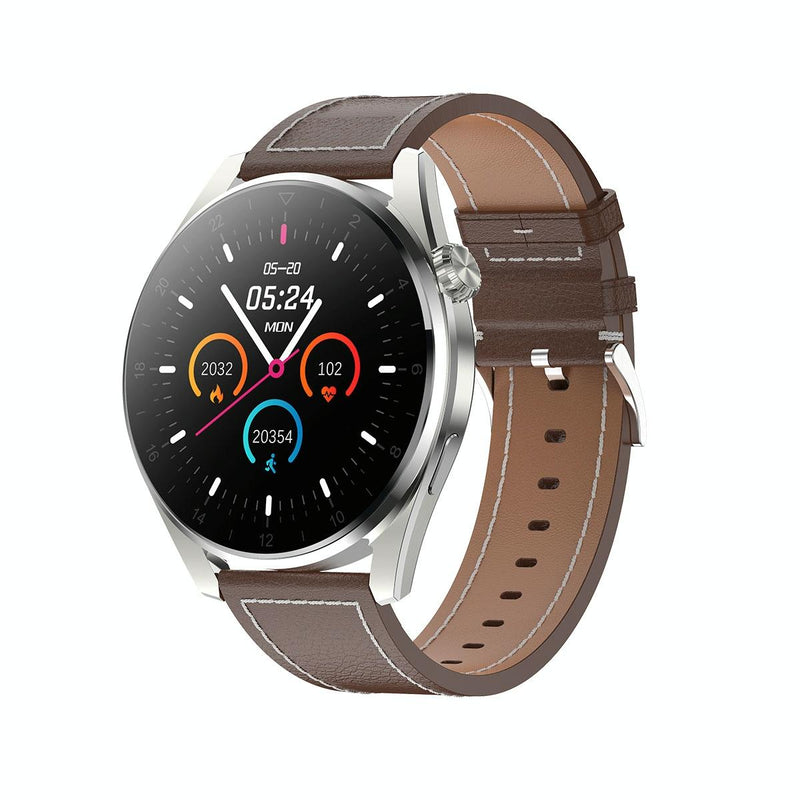 Danoz Smart - Waterproof Leather Smartwatch With Colour Display - Black - danozdirect