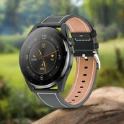 Danoz Smart - Waterproof Leather Smartwatch With Colour Display - Black - danozdirect