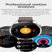 Danoz Smart - Waterproof Leather Smartwatch With Colour Display - Black - danozdirect
