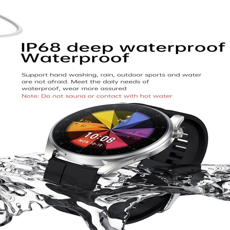 Danoz Smart - Waterproof Silicone Smartwatch With Colour Display - Silver - danozdirect