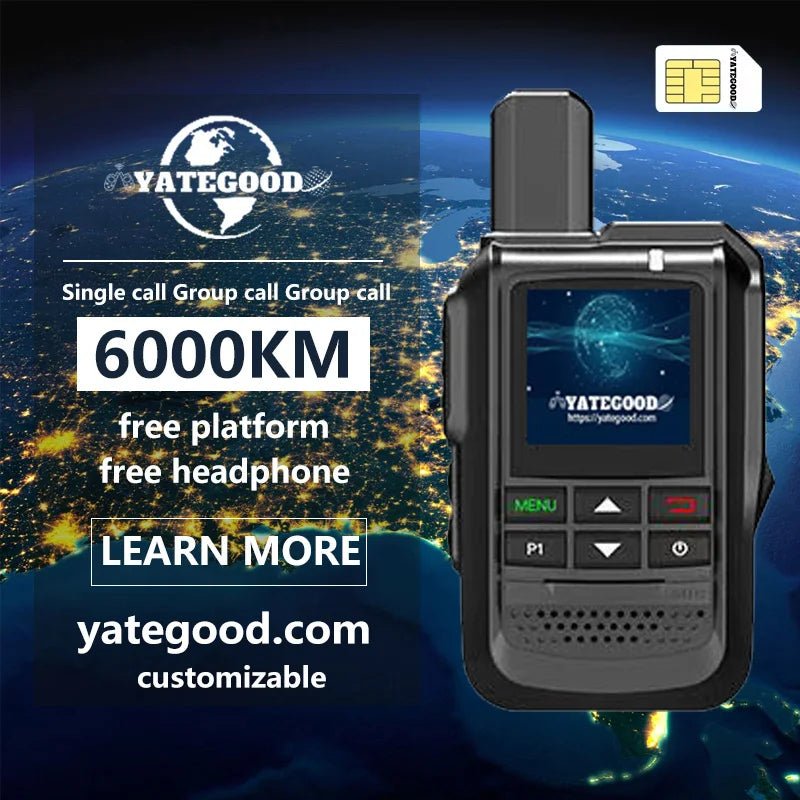 Danoz Smart - YATEGOOD G510 6000KM ham radio walkie talkie long range global ptt 4G poc radio100km - danozdirect