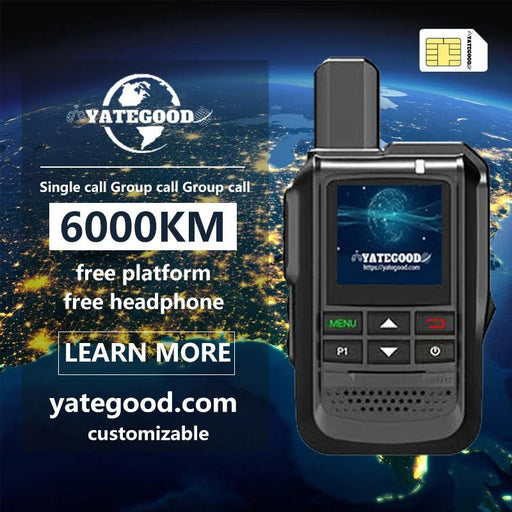 Danoz Smart - YATEGOOD G510 6000KM ham radio walkie talkie long range global ptt 4G poc radio100km - danozdirect