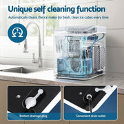 Danoz SmartAppliances, Devanti Ice Maker Machine Portable 12kg Countertop w/Self Cleaning 1.2L White - danozdirect