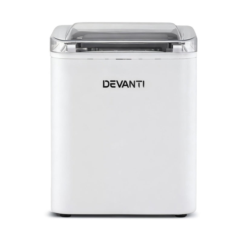 Danoz SmartAppliances, Devanti Ice Maker Machine Portable 12kg Countertop w/Self Cleaning 1.2L White - danozdirect