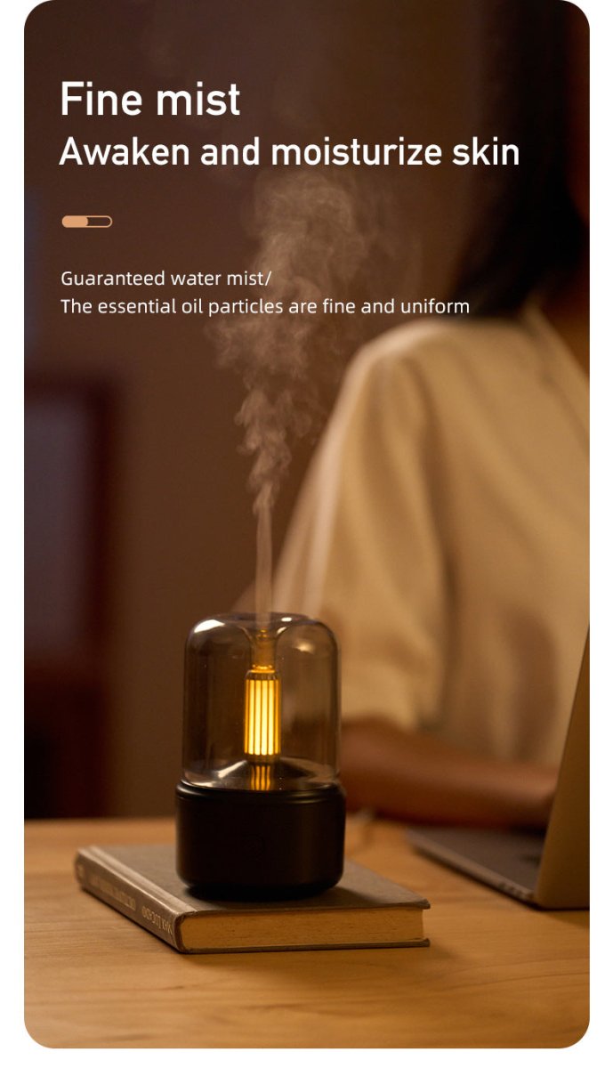 Danoz SmartAroma Black Creative Candleligh Aromatherapy Diffuser USB Desktop Ambient Candle Lamp Humidifier - danozdirect